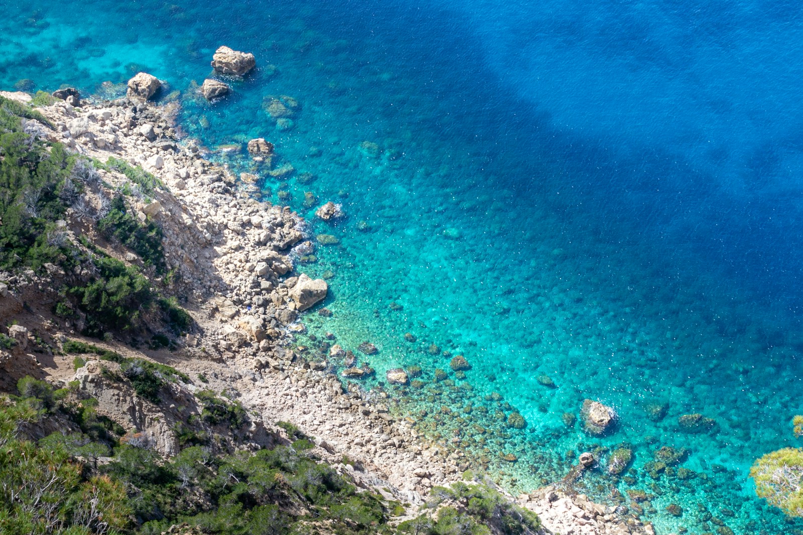 Τιρκουάζ νερά και βραχώδης μεσογειακή ακτή